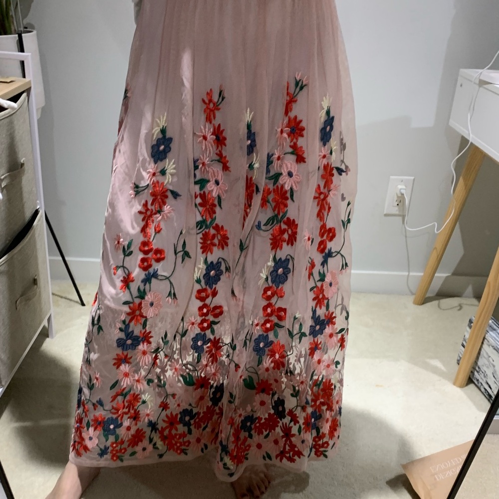 Maje Pink Floral Maxi Skirt - Picture 6 of 8